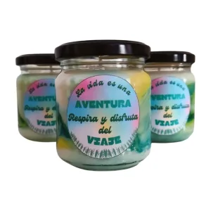 Vela con mensaje Aventura