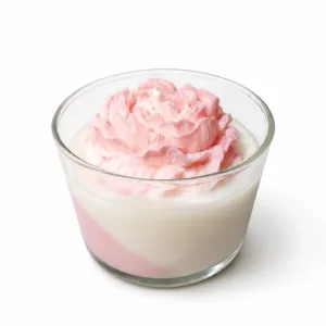 Vela de soja aromática con flor