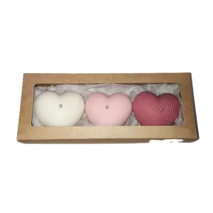Pack Regalo Corazones – 3 Velas de Soja
